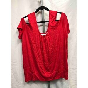 New York Company Red Cold Shoulder Short Sleeve Top Women's XL